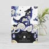 Waterverf Whimsy Wolf Verjaardag Kaart (Staand voorkant)