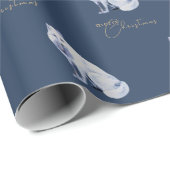 Waterverf White Arctic Fox Christmas Cadeaupapier (Rol Hoek)