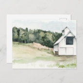 Waterverf White Barn Briefkaart (Voorkant / Achterkant)