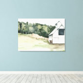 Waterverf White Barn Canvas Afdruk (Insitu (Houten vloer))