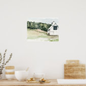 Waterverf White Barn Poster (Keuken)