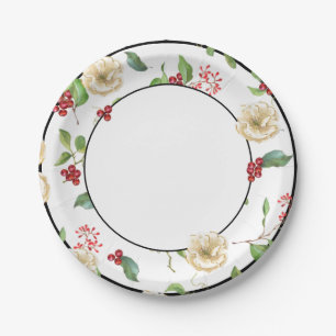 Waterverf White en Gold Magnolia Paper Bord