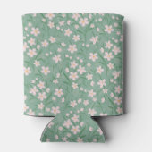 Waterverf White Floral Botanical Green Pattern Blikjeskoeler (Achterkant)