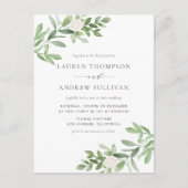 Waterverf White Flowers en Greenery Wedding Uitnodiging Briefkaart (Voorkant)