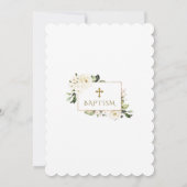 Waterverf White Flowers Roos Gold Baptisme Kaart (Achterkant)