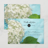Waterverf White Hydrangea Floral Wedding RSVP Kaartje (Voorkant / Achterkant)