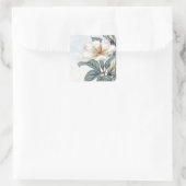 Waterverf White Jasmine Flower Vierkante Sticker (Tas)