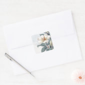 Waterverf White Jasmine Flower Vierkante Sticker (Envelop)