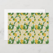 Waterverf White Lemon Fruit Pattern Briefkaart (Voorkant / Achterkant)