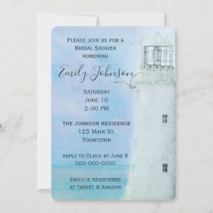 Waterverf White Lighthouse en Seagulls Kaart