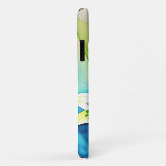 Waterverf White Lily met Monogram Case-Mate iPhone Case (Achterkant/rechts)