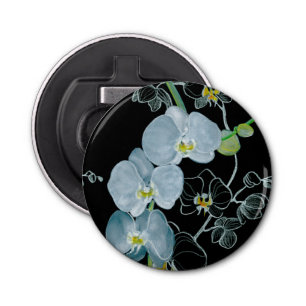 Waterverf White Orchids Pattern Button Flesopener