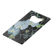 Waterverf White Orchids Pattern Kredietkaart Flessenopener (Achterkant Gekanteld)