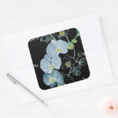Waterverf White Orchids Pattern Vierkante Sticker (Envelop)