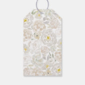 Waterverf White Peonies Wedding Gift Labels Cadeaulabel (Achterkant)