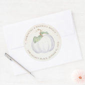 Waterverf White Pumpkin Ronde Sticker (Envelop)