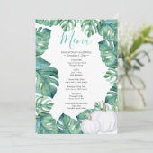 Waterverf White Pumpkin Tropical Menu Kaart (Staand voorkant)