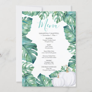 Waterverf White Pumpkin Tropical Menu Kaart