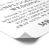 Waterverf White Roses Greenery Unplugged Wedding Poster (Hoek)