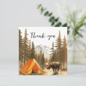 Waterverf White Rustic Woodland Camping Verjaardag Bedankkaart (Staand voorkant)