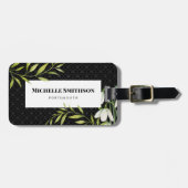 Waterverf White Snowdrups en Laurel Damask Bagagelabel (Voorkant horizontaal)