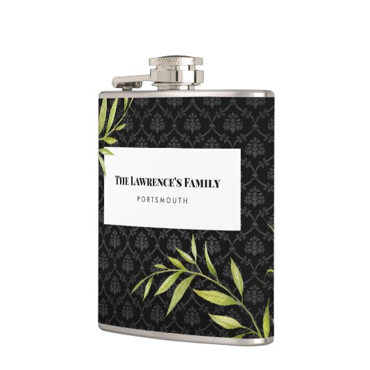 Waterverf White Snowdrups en Laurel Damask Heupfles (Links)