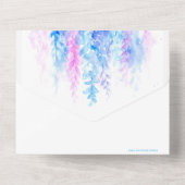 Waterverf wijnblauw roze paarse maaltijd RSVP All In One Uitnodiging (Achterkant)