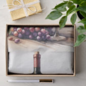 Waterverf Wijnfles en druiven Decoupage Tissuepapier (Geschenk)