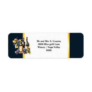 Waterverf wijnflessen druiven chique land wijnmake etiket