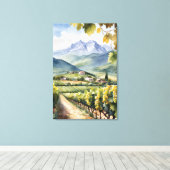 Waterverf Wijngaard Canvas Afdruk (Insitu (Houten vloer))