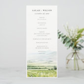 Waterverf Wijngaard Landschap Huwelijk Programma (Staand voorkant)