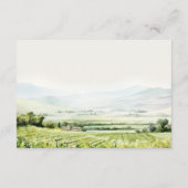 Waterverf Wijngaard Landschap Huwelijksreceptie Informatiekaartje (Achterkant)
