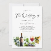 Waterverf wijnmakerij bruiloft uitnodiging (Voorkant)