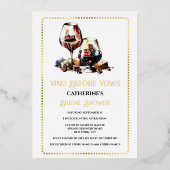 Waterverf wijnproeverij pairing wijngaard goud folie uitnodiging (Voorkant)