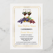 Waterverf wijnproeverij pairing wijnmakerij land folie uitnodiging (Voorkant)