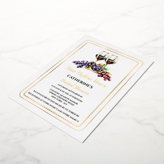 Waterverf wijnproeverij pairing wijnmakerij land folie uitnodiging (Gedraaid)