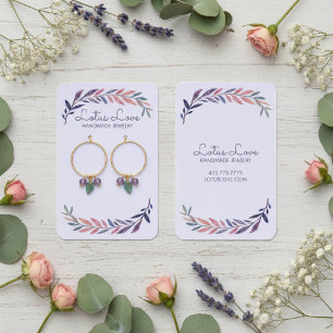 Waterverf Wijnstok Oorbel Ketting Sieraden Display Visitekaartje