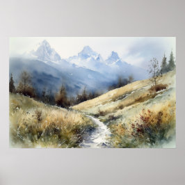 Waterverf wikkelpad door bergvoetzolen poster