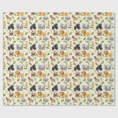 Waterverf Wild Animal Safari Oerwoud Pattern Cadeaupapier (Vlak)