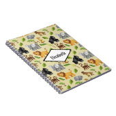 Waterverf Wild Animal Safari Oerwoud Pattern Notitieboek (Rechterzijde)