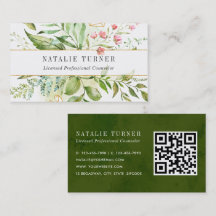 Waterverf Wild Bloemen Groen Bladgroen met QR Code
