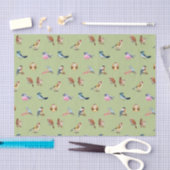 Waterverf Wild Forest Birds Green Tissuepapier (Craft)