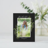 Waterverf Wild Greenery Black Afstuderen Briefkaart (Staand voorkant)