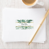 Waterverf Wild Leaves Hunter Green Wedding Etiket (Insitu)