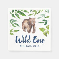Waterverf Wild One Beer Eerste Verjaardag | Wit