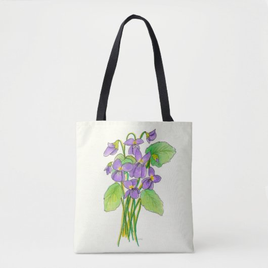 Waterverf Wild Violets Tote Bag (Voorkant)