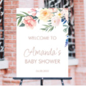 Waterverf Wildbloem Baby shower Welkomstteken Poster