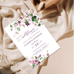 Waterverf Wildbloem Eerste uitnodiging