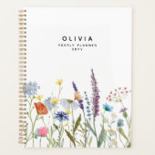 Waterverf Wildbloem Gepersonaliseerd Planner (Voorkant)
