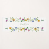 Waterverf Wildbloem Gepersonaliseerd Yogamat (Voorkant (horizontaal))